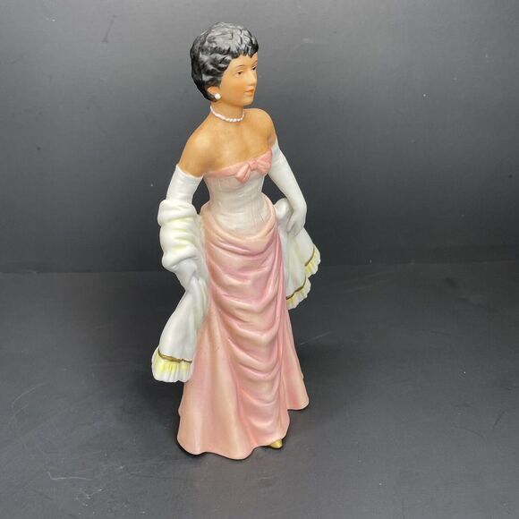Vtg Home Interior Homco Lady Crystal Victorian Ladies Figurine #1435 Ball‎ Gown - Picture 8 of 8